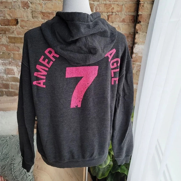AMERICAN Eagle Grey and pink Hoodie - Picture 3 of 5